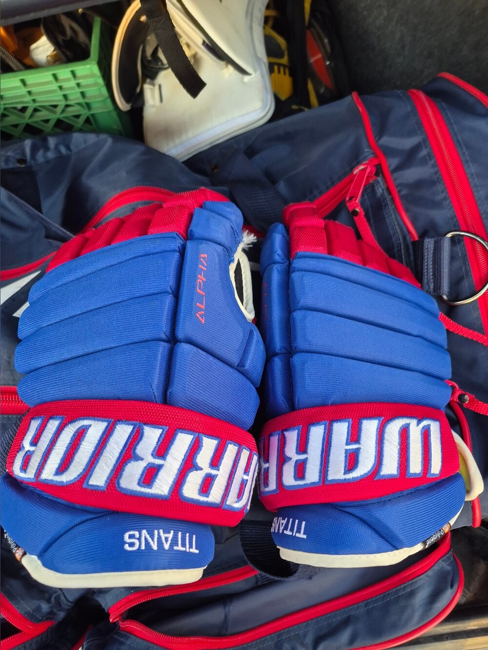 Warrior Blue Red Hockey Gloves - Titans